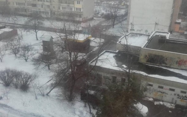В Киеве прошел снегопад 