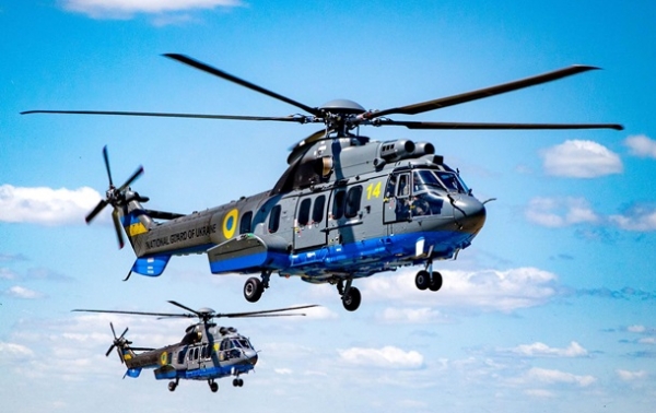 Вертолеты НГУ начали тренировочные полеты в Киеве