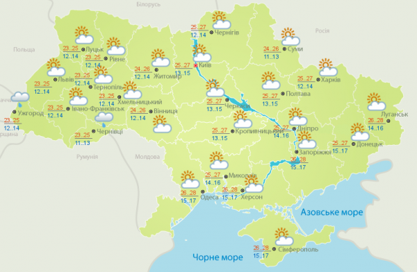 Украинцам пообещали солнечный день без изматывающей жары