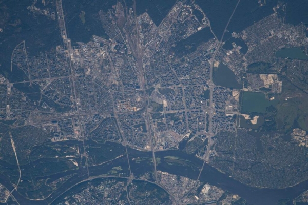 МКС показала Киев из космоса. Фото