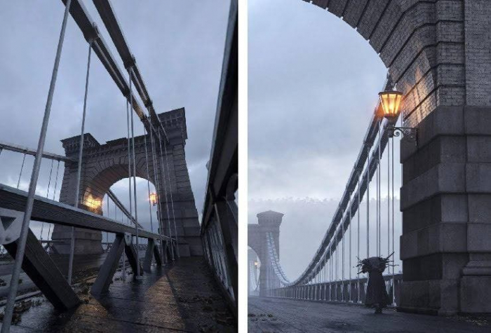 Проект-визуализацию первого киевского моста через Днепр.