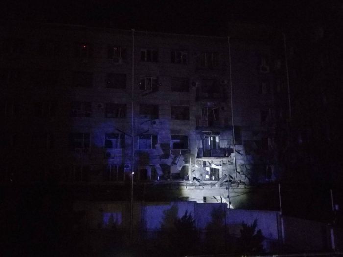 Наслідки атаки "Shahed-136" у Голосіївському районі.