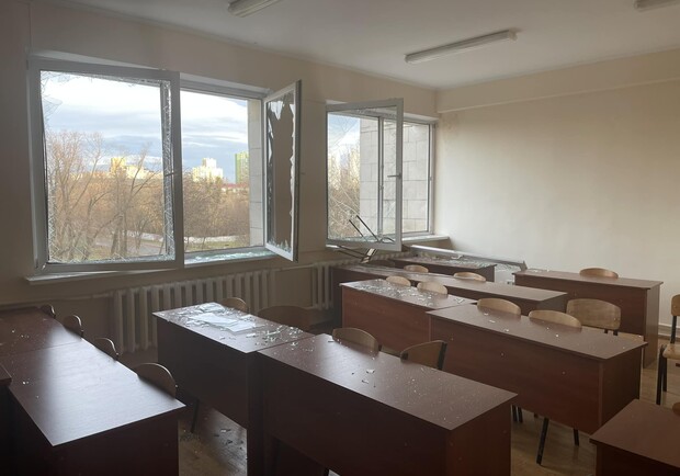 Через вчорашні удари ракетами пошкоджено корпус Шевченка - фото. 