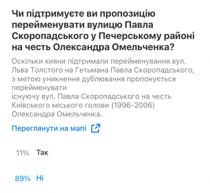 У "Києві Цифровому" з'явилось опитування щодо дерусифікації вулиць і станцій метро.