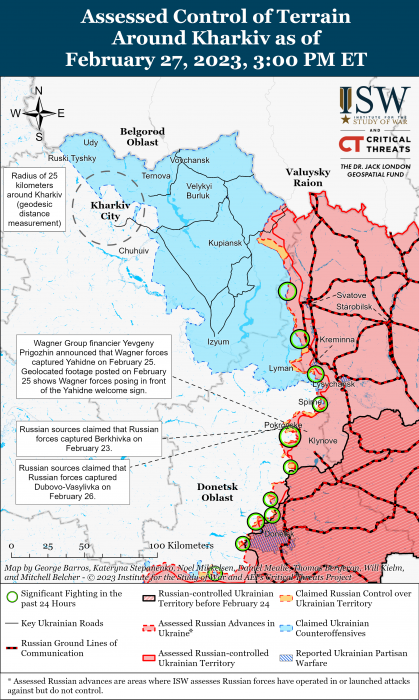 Карта бойових дій в Україні 28 лютого.