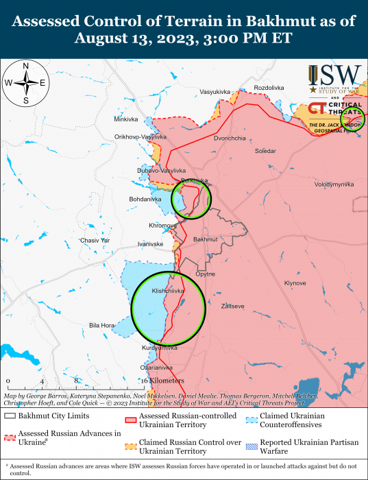 Карта бойових дій 14 серпня