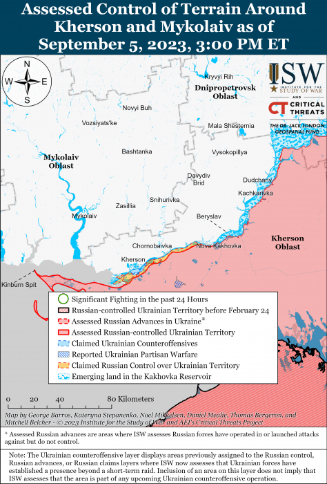 Карта бойових дій в Україні 6 вересня -