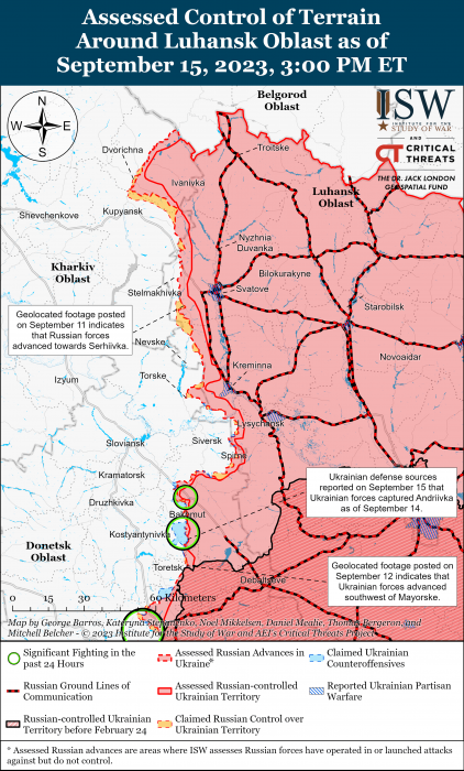 Карта бойових дій в Україні 16 вересня -