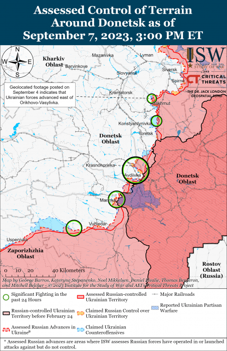 Карта бойових дій в Україні 8 вересня -