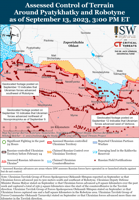 Карта бойових дій в Україні 14 вересня -