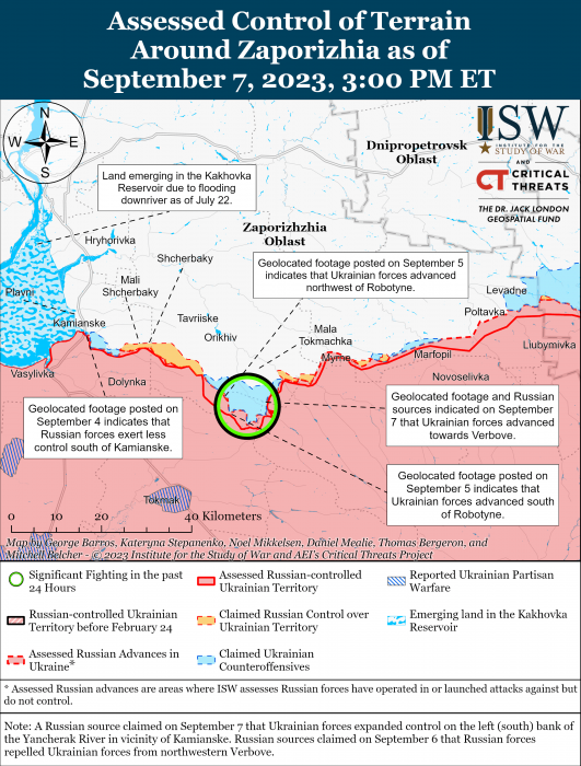 Карта бойових дій в Україні 8 вересня -