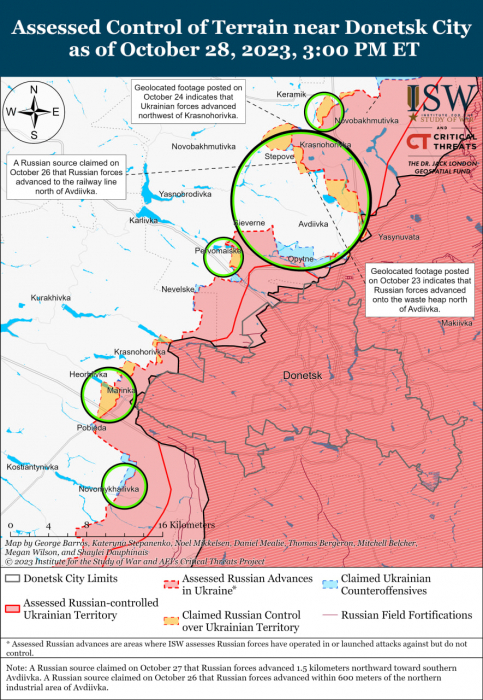 Карта бойових дій в Україні 29 жовтня Фото: understandingwar.org