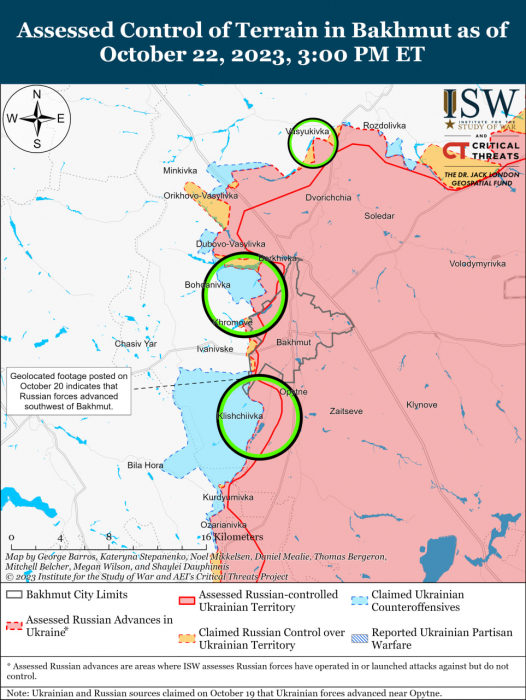 Карта бойових дій в Україні 23 жовтня Фото: understandingwar.org