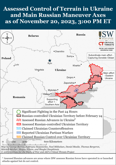 Карта бойових дій в Україні на 21 листопада фото 1