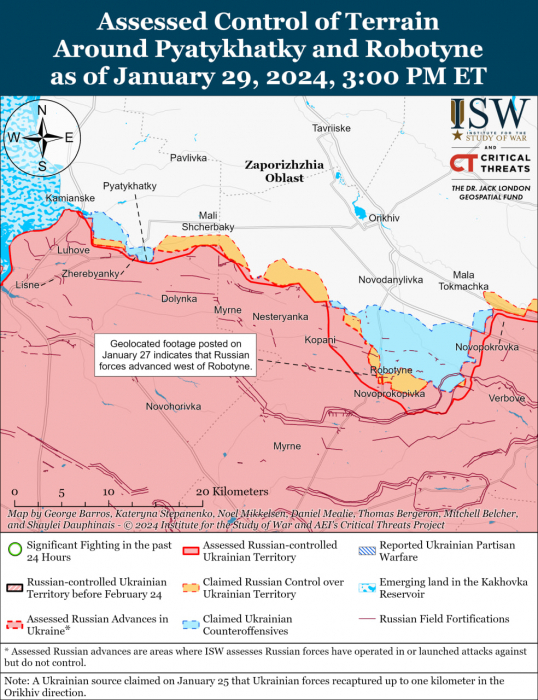 Карта бойових дій в Україні 30 січня.