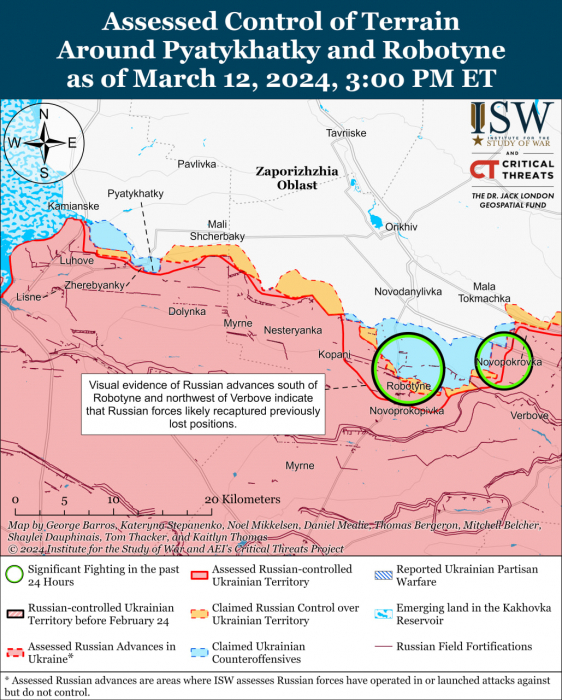 Карта бойових дій в Україні 13 березня.