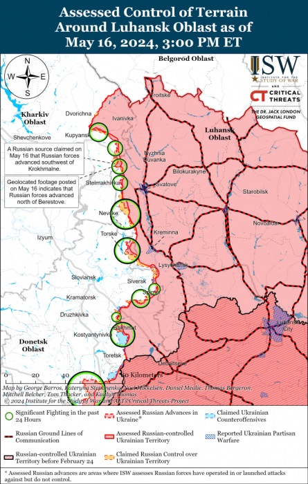Карта бойових дій в Україні.