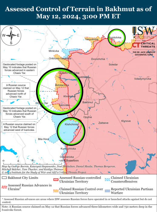 Карта бойових дій в Україні.
