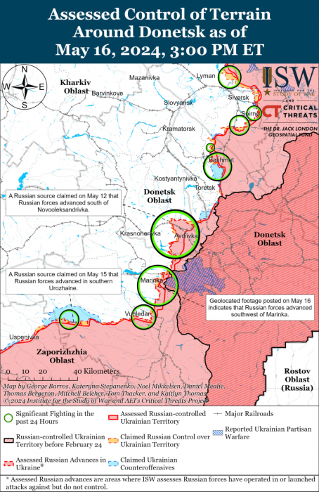 Карта бойових дій в Україні.