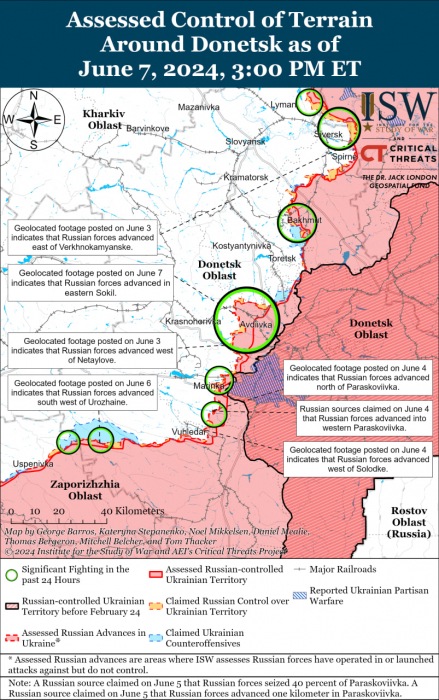Карта бойових дій в Україні.