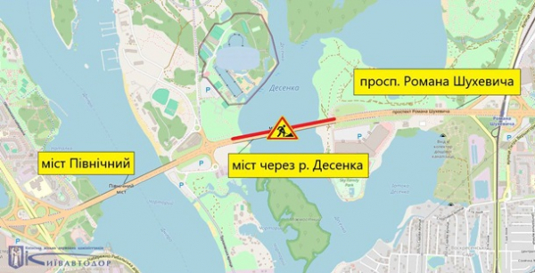 У Києві запровадять реверсний рух на мосту через Десенку